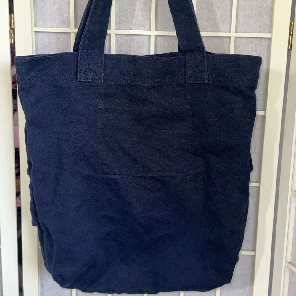 Vintage Y2K Hollister California Navy Blue Skirt Book Canvas Seagull Tote Bag - Picture 10 of 15